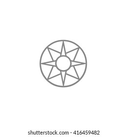 Gray ancient symbol icon Star of Ishtar vector illustration