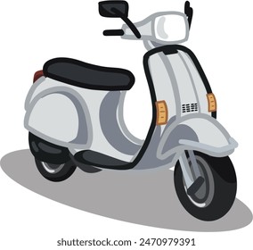 Gray antique scooter vector without background