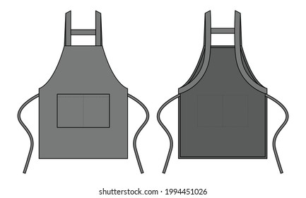 Gray Apron With H Style Template Vector On White Background.