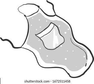 Gray apron, illustration, vector on white background.
