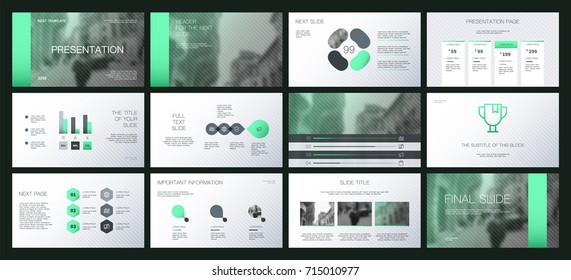 Gray and Aquamarine elements on a white background. This template is the best as a business presentation, used in marketing and advertising, the annual report, flyer and banner