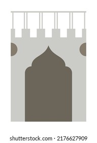 icono aislado de la puerta árabe gris