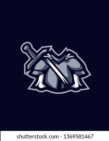 Gray Armor Mascot Logo