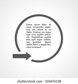 gray arrow and circle on gray gradient background