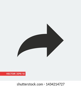 Gray arrow icon on white background, vector illustration