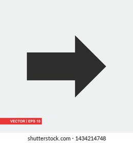 Gray arrow icon on white background, vector illustration