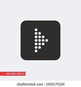 Gray arrow icon on white background, vector illustration