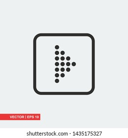 Gray arrow icon on white background, vector illustration