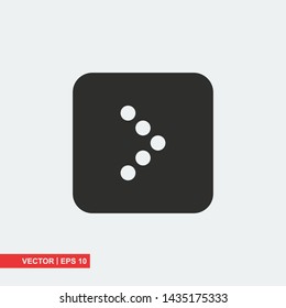 Gray arrow icon on white background, vector illustration