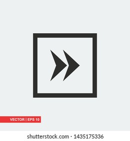 Gray arrow icon on white background, vector illustration