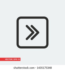Gray arrow icon on white background, vector illustration