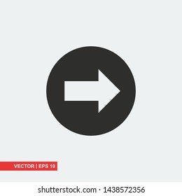 Gray arrow icon on white background, vector illustration