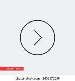 Gray arrow icon on white background, vector illustration