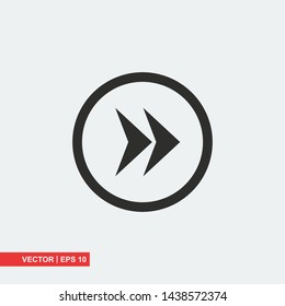 Gray arrow icon on white background, vector illustration