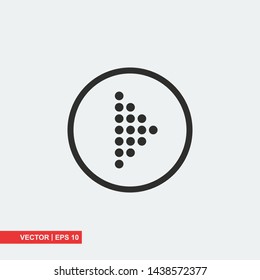 Gray arrow icon on white background, vector illustration