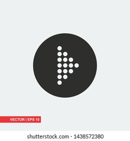 Gray arrow icon on white background, vector illustration