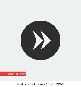 Gray arrow icon on white background, vector illustration