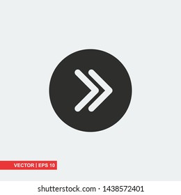 Gray arrow icon on white background, vector illustration