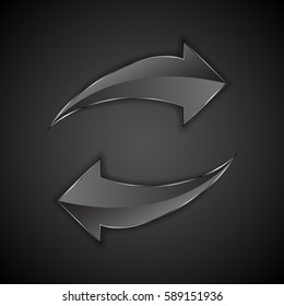 Gray arrow icon sign. A vector illustration.
