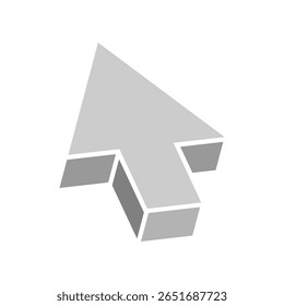 Seta cinza ícone do cursor do mouse design de vetor plano