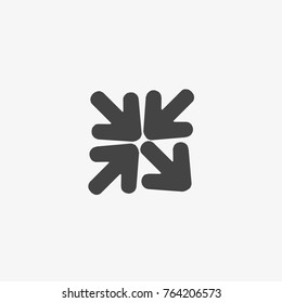 Gray arrow vector icon on trendy light grey background