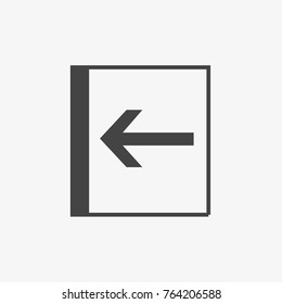 Gray arrow vector icon on trendy light grey background