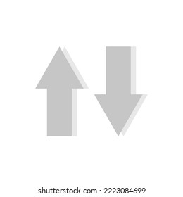 Gray arrows up and down icon. Vector illustration.
