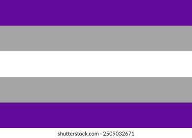 GRAY ASEXUAL Flag. Pride Flag. LGBTQ+. Pride Parade. Multicolored LGBTQIA linear flag