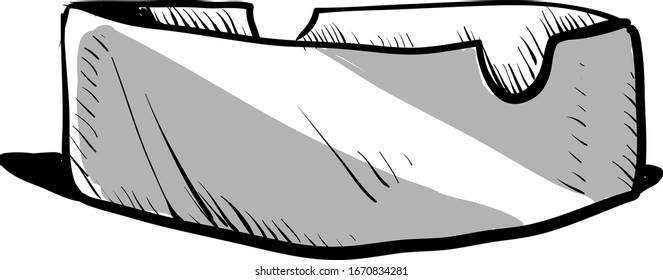 Gray ashtray, illustration, vector on white background.