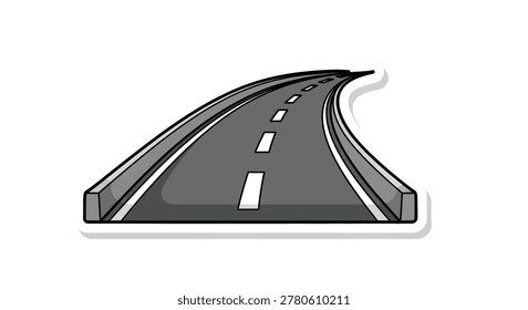Gray asphalt road with white markings