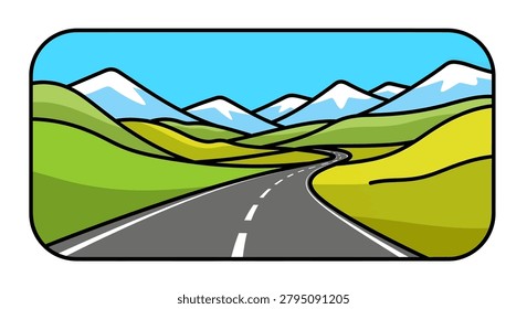 Gray asphalt road with white markings
