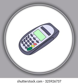 Gray ATM keypad and Terminal - simple icons 