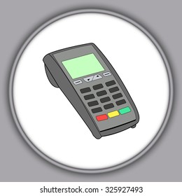Gray ATM keypad and Terminal - simple icons 