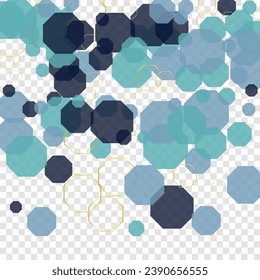 Gray Atom Background Transparent Vector. Geometric Science Illustration. Chemical Wallpaper. Turquoise Tile Education. Line Template.
