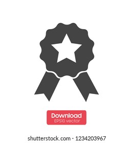 gray award icon isolated on white background