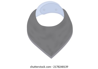 gray baby bandana on white background