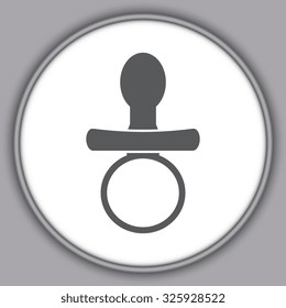 Gray Baby Pacifier - black vector icon 