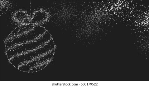 Gray background with abstract Christmas ball. Vector illustration.
