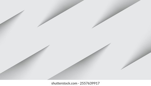 Gray background. Abstract paper stripes background. Diagonal lines, geometric architecture, and delicate abstract background. Vector illustration