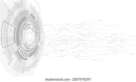 gray background. Abstract technological background with various technological elements. Structure pattern technology backdrop. Vector illustration.