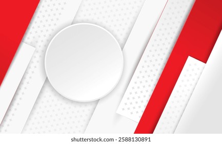 Gray background with abstract white glowing geometric lines.  Circle lines pattern. Digital technology  background design.  An abstract composition of dynamic shapes. red dot .Vector illustration.