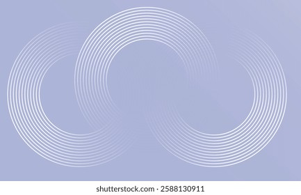 Gray background with abstract white glowing geometric lines.  Circle lines pattern. Digital technology  background design.  An abstract composition of dynamic shapes. red dot .Vector illustration.