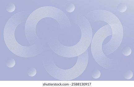 Gray background with abstract white glowing geometric lines.  Circle lines pattern. Digital technology  background design.  An abstract composition of dynamic shapes. red dot .Vector illustration.