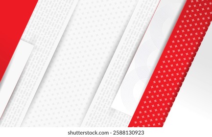 Gray background with abstract white glowing geometric lines.  Circle lines pattern. Digital technology  background design.  An abstract composition of dynamic shapes. red dot .Vector illustration.