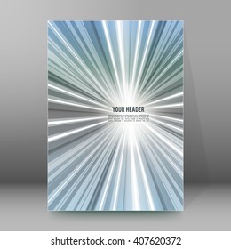 Gray background advertising brochure design elements. Glowing light stripe oblique graphic form for elegant flyer. Vector illustration EPS 10 for booklet layout, freshness theme leaflet, newsletters