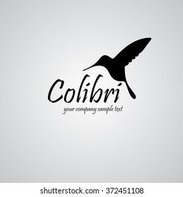 Gray background with bird silhouette and text. eps10