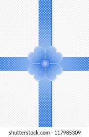 gray background with blue stripes and a flower vector illustration