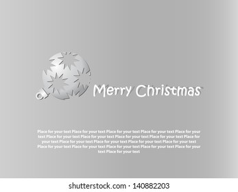 Gray background with christmas balls and text field