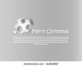Gray background with Christmas balls and text field