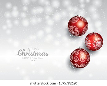 gray Background with Christmas red balls